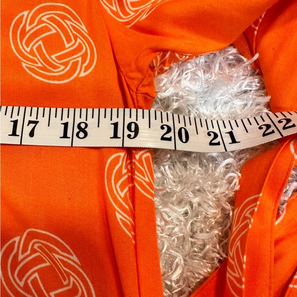Escapada Orange & White Tie Waist Dress Sz S - Picture 8 of 10